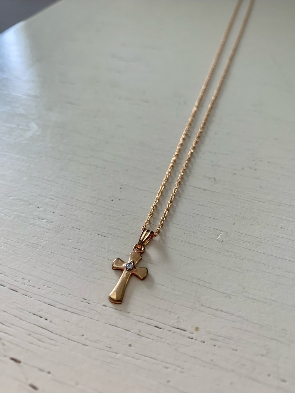 14Kt Gold Filled Cross Necklace - 18 in - New - Picture 6 of 7